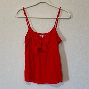 Madewell Red Silk Tank Top with Tie Front - 10